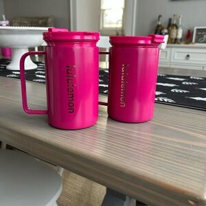 Lululemon Pink and Gold hot cups (two)